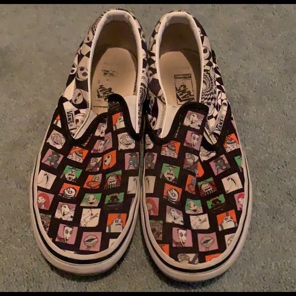 Vans Shoes - Vans X Nightmare Before Christmas Slip Ons Custom Womens 7